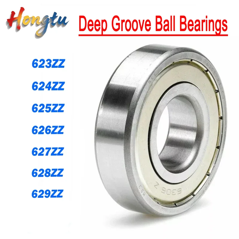 

Hongtu Miniature Model Deep Groove Ball Bearings - 623/624/625/626/627/628/629 Sizes, ZZ/2Z/Z Double Shield Design