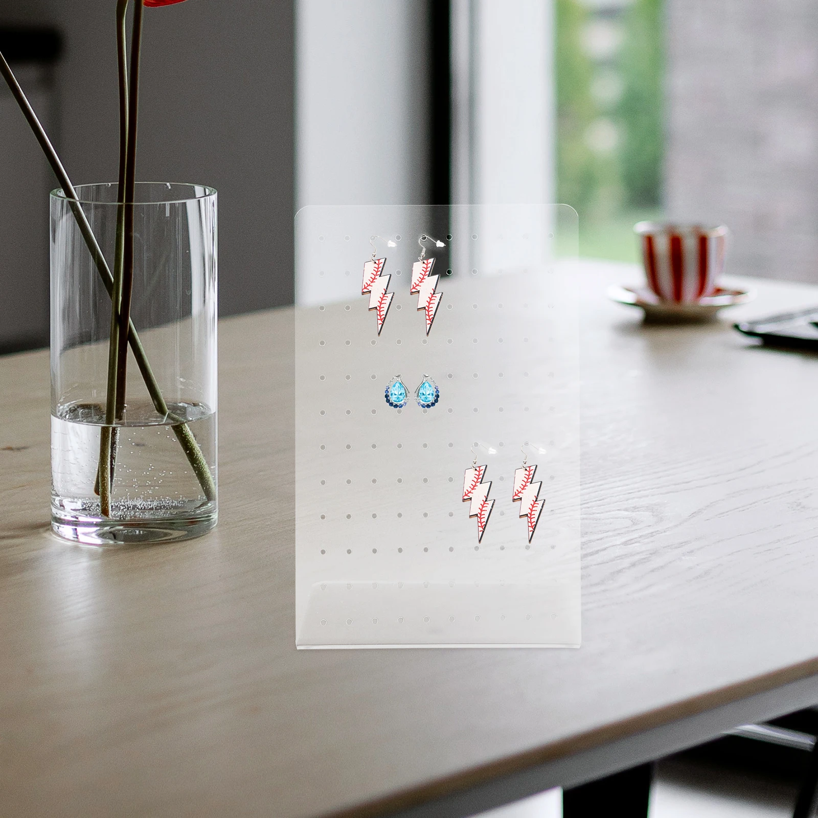 

5pcs Acrylic Jewelry Rack Earrings ganizer 120 Holes Display St Holder Large Size Girls Earring Tree Storage Solution