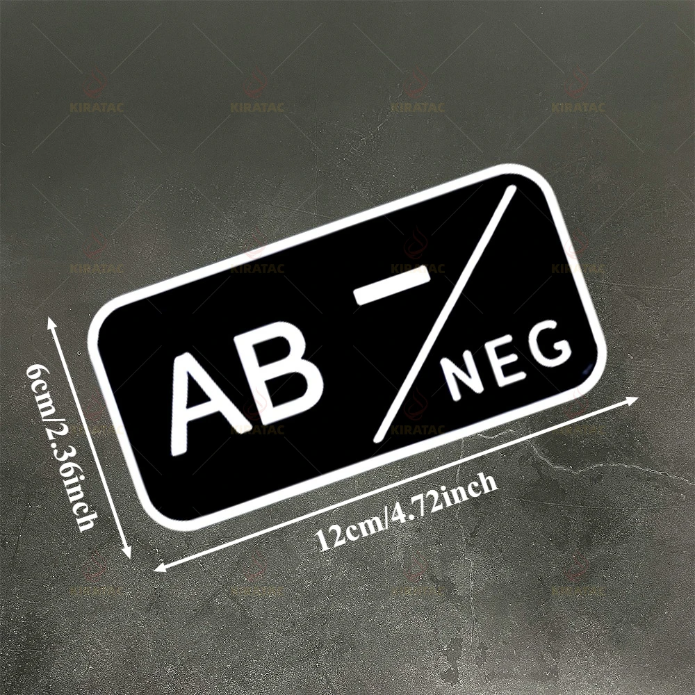 2Pcs/Set Black White ABO Blood Type Sticker, Waterproof Vinyl Decal for Helmet Fairing Side Panel Safety Warning DIY Decor