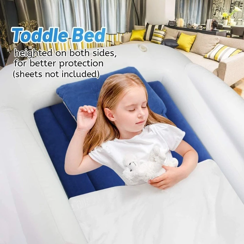Suede portable inflatable toddler travel infant guardrail, air mattress