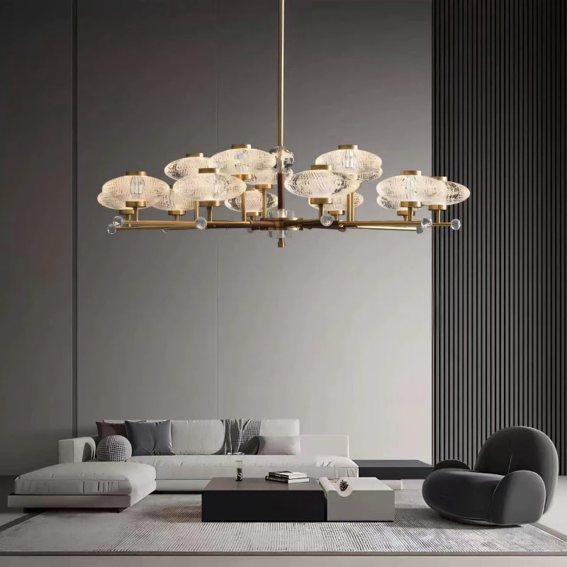 REVEN Modern Oval Ceiling Light Dimmable Nordic Rectangular Pendant Lamp Luster Chandelier Height