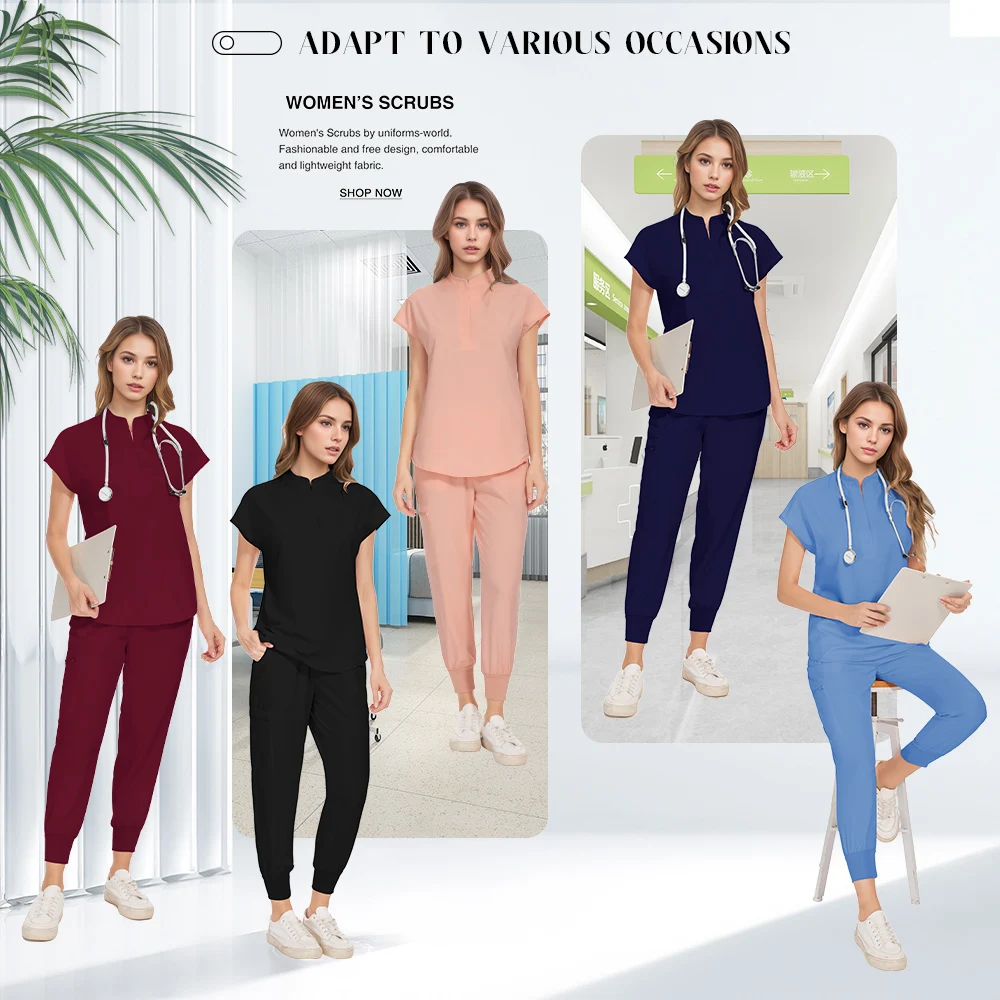 Niaahinn szpital peeling jednolite topy medyczne spodnie do biegania sala operacyjna mundurek pielęgniarki zestaw do szorowania pielęgniarskiego gorący bubel fartuchy chirurgiczne