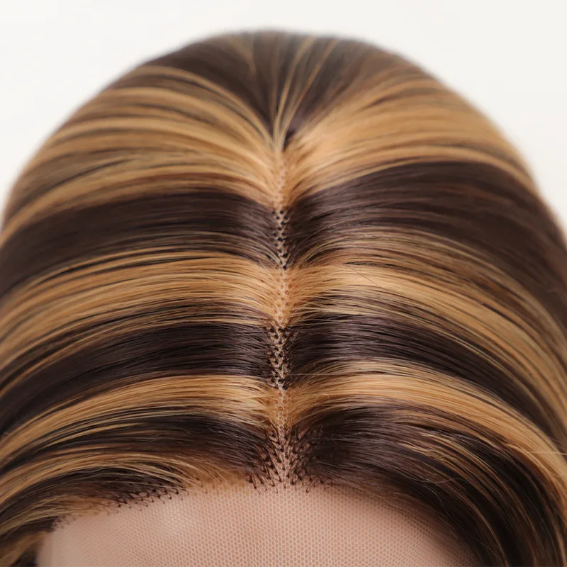 

Заводской парик, женский головной убор, экспортный цвет фортепиано, 13*4*1, передний пробор, кружевной синтетический парик