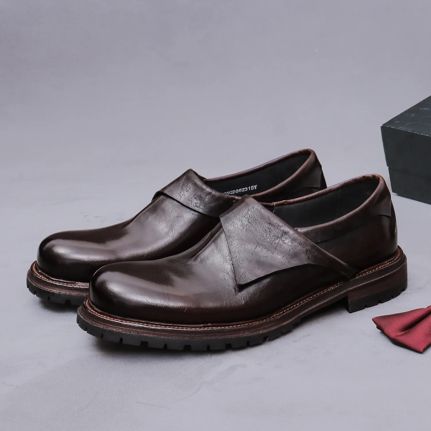 Luxury Men's Genuine Leather Monk Strap Shoes Thick Sole Non-Slip Business Casual Daily Walking Footwear Male Shoes for Men Sale