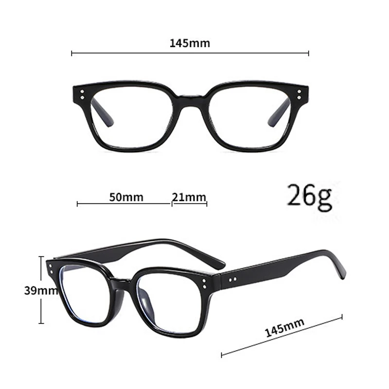 1pc rivet frame fashion glasses, neat version, all-match for daily travel, the same style for men and women