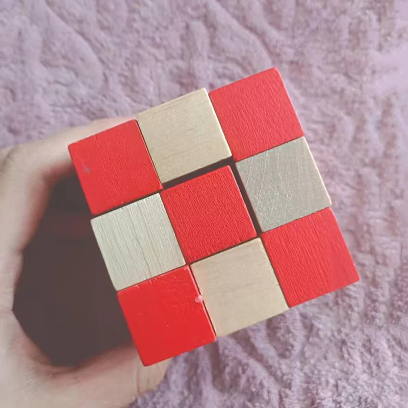 Cube serpent en bois Puzzle IQ logique formation casse-tête résolution de problèmes jouets éducatifs pour enfants garçons filles défi mental
