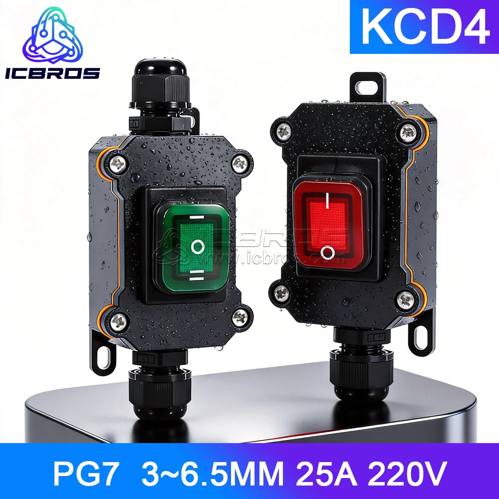 

25А Мощный морской кулисный переключатель Вкл. Выкл. Водонепроницаемая распределительная коробка IP65 24 В 220 В Высокоточный