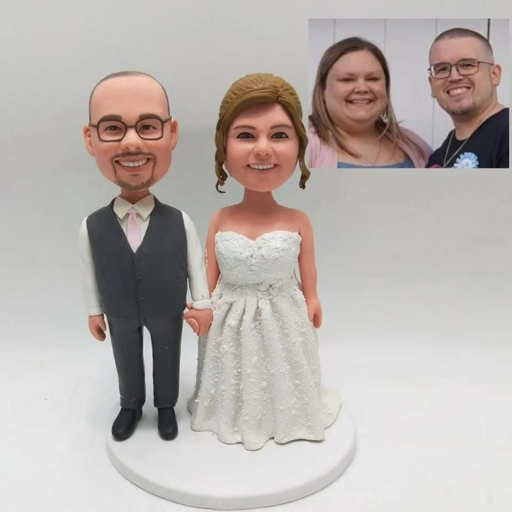 

Personalized Figurines Bobblehead Handmade Clay Figurine Gift For Him Her 3D Wedding Birthday Anniversary