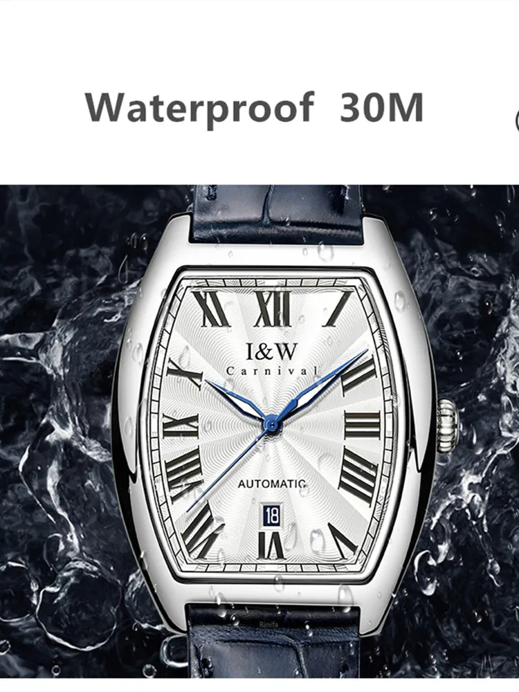 High-end Luxury Man Watch Carnival MIYOTA Automatic Mechanical Watch for Men Waterproof Sapphire Calendar Antique Reloj Hombre