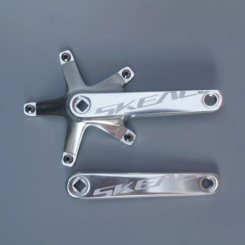 Skeace-manivela Fixie de marcha única, rueda dentada de araña 49T BCD144mm, piñón fijo, bielas de bicicleta con orificio cuadrado, AL7075-T6 CNC de 165mm