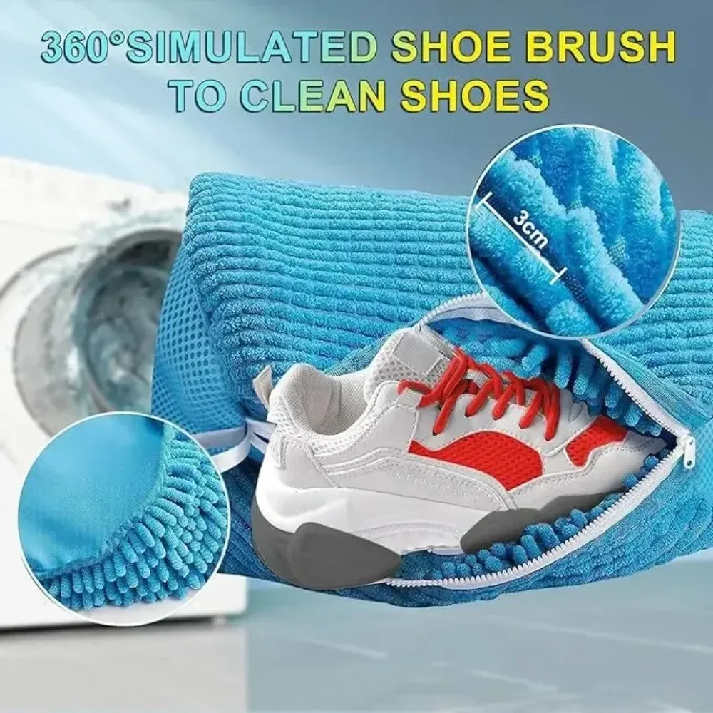 New Wash Bag Padded Net Laundry Shoes Protector Fluffy fibers Polyester Washing Shoes Machine Friendly Laundry Bag Drying Bags