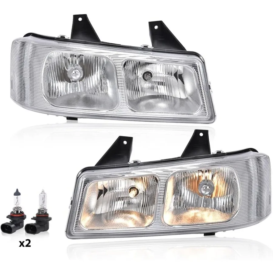 

Headlights Assembly Pair w/Bulbs Compatible with Chevy Express 1500/GMC Savana 1500 2003-2014 Fit Chevy Express 2500 3500/GMC S