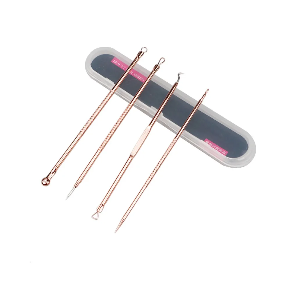 Raspado y cierre cuidado Facial limpiador profundo pinzas para espinillas 4x Kit de herramientas para eliminar espinillas aguja para acné removedor de espinillas