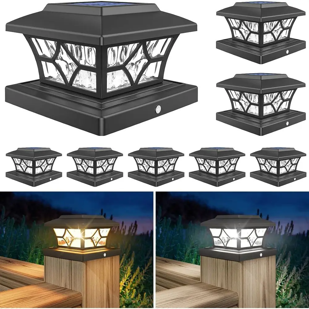

r Post Lights Outdoor, r Powered ence Lights or 4x4 Vinyl/Wood, Black Waterproo r Deck Post Light 8Pack Cool/Warm or Garden Pati