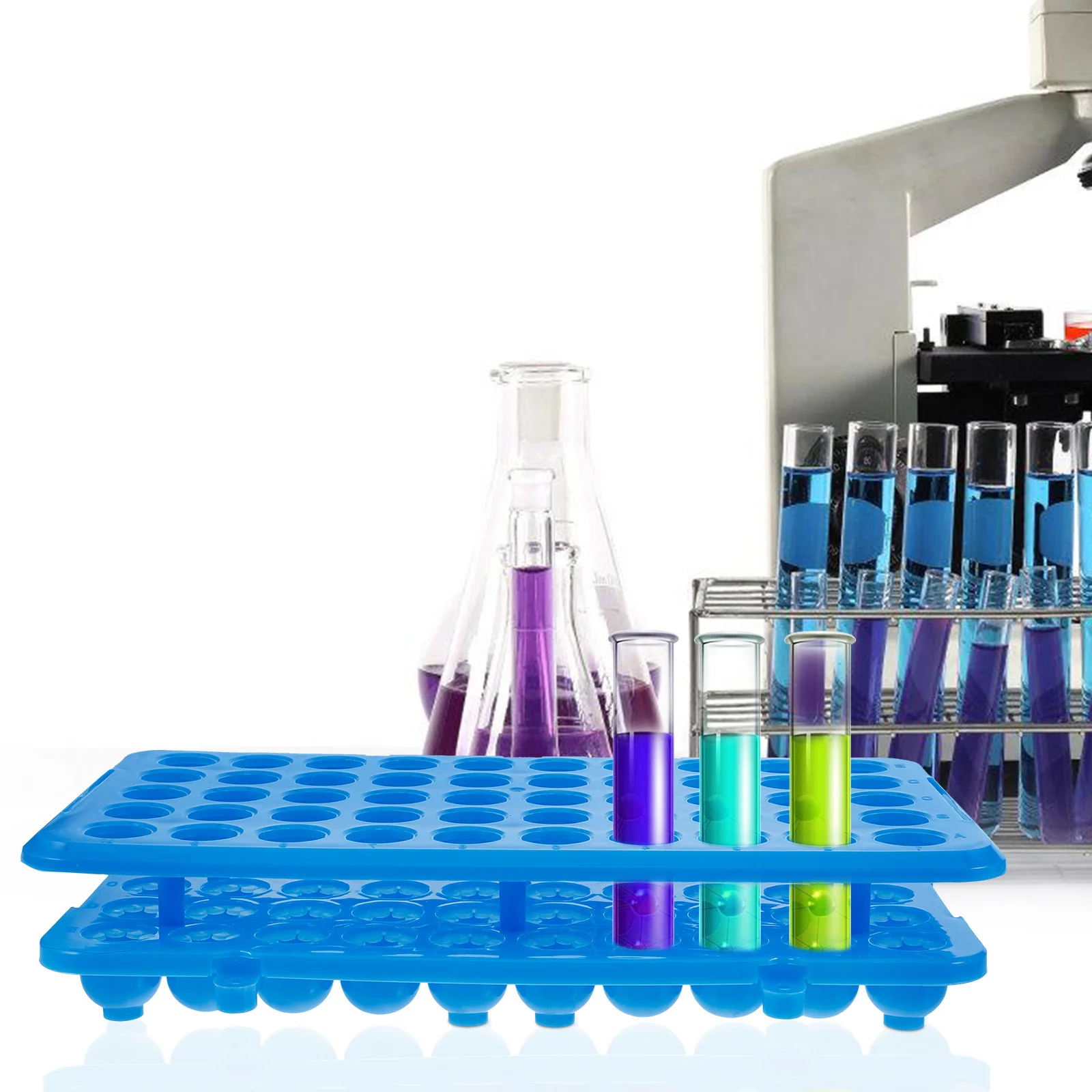 

Test Tube Rack Clear Tubes Lab Racks Chemical Laboratory Accessories Container Bracket Drying Organizer Multifunctional
