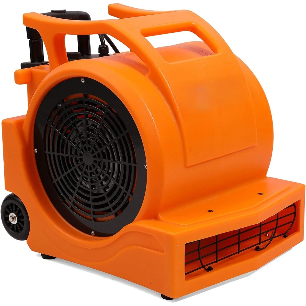 3-Speed 1Hp 4000 Plus CFM Monster Air Mover Floor Carpet Dryers with Handle Wheelkit (Orange)