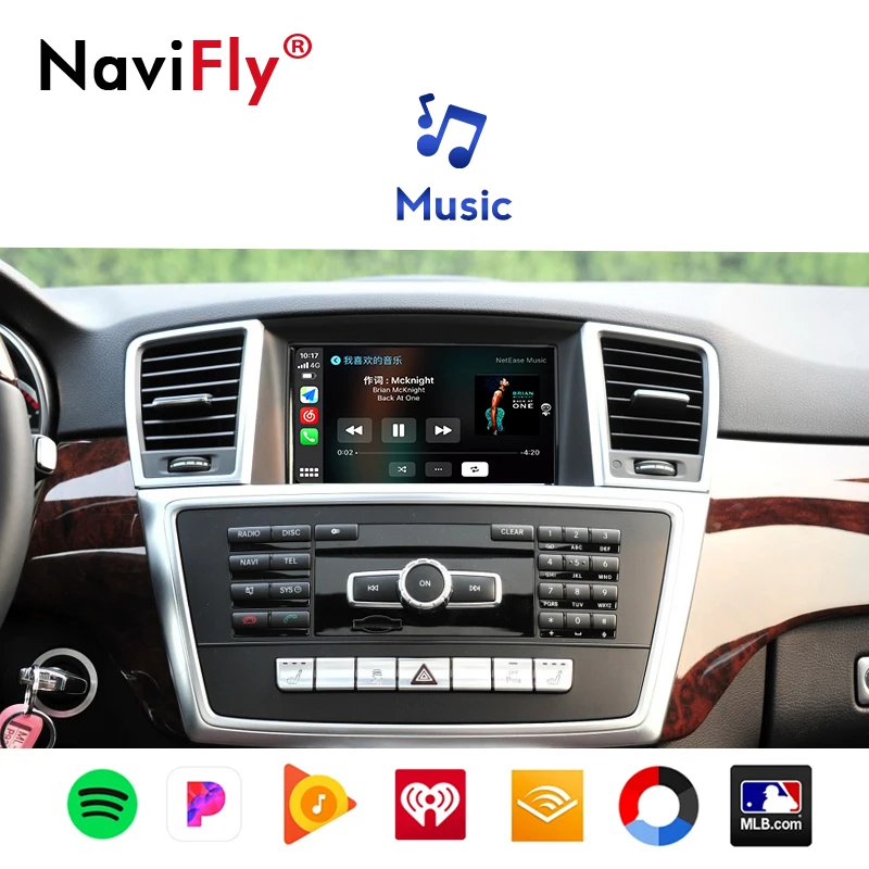 Wireless Apple CarPlay Android Auto Mirror Lin-k Adapter Box for Mercedes Benz ML W166 GL X166 ML320 ML350 ML400 ML500 2013-2015