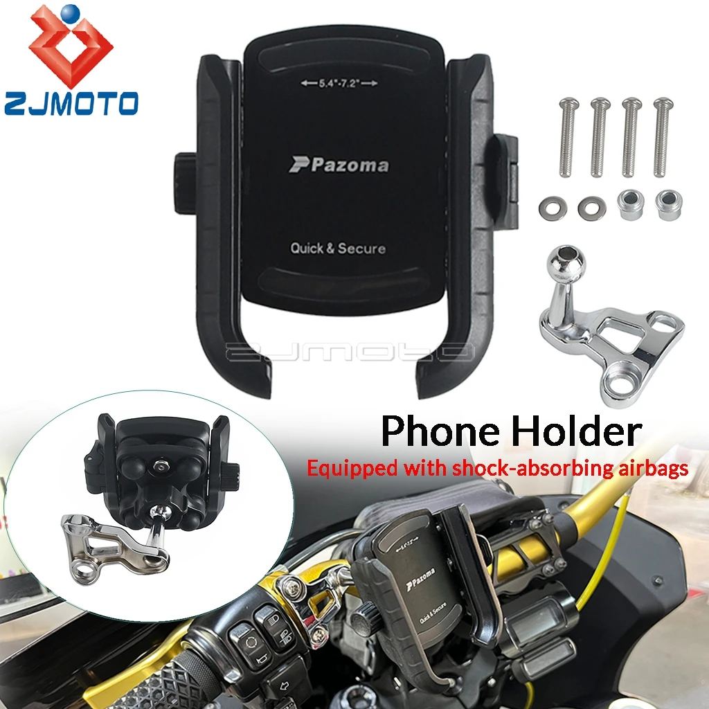 360 °   Penyangga Ponsel dengan Peredam Guncangan untuk Setang Harley VRSC Sportster Dyna Softail Touring 2000 ke atas XR 750 1000 1200 08-13