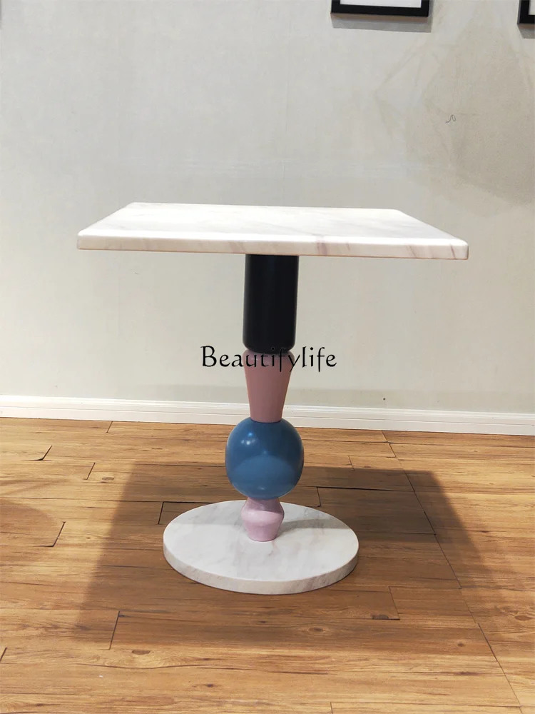 

Modern Marble Light Luxury Sales Department Conference Table Restaurant round Table Reception Hall Reception Table