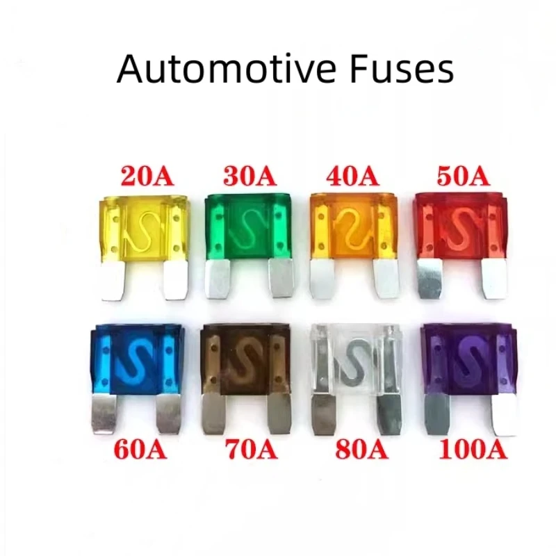 

Fuse standard type 2 car fuse 20A 30A 40A 70A 80A 90A 100A 120A ampere clip on fuse set, suitable for cars and trucks