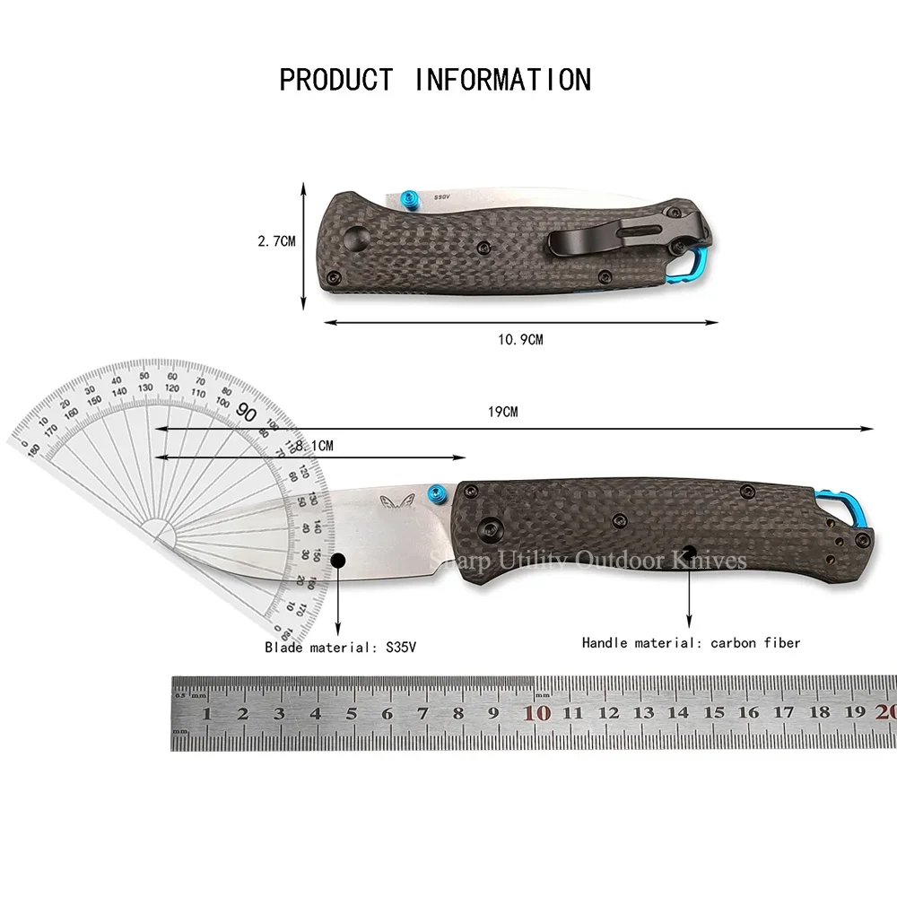 BM 535, 533-3 Rescue EDC Folding Pocket Knife Carbon Fiber Handle Sharp Hunting Tactical Jackknife Outdoor Picnic Tools Men Gift