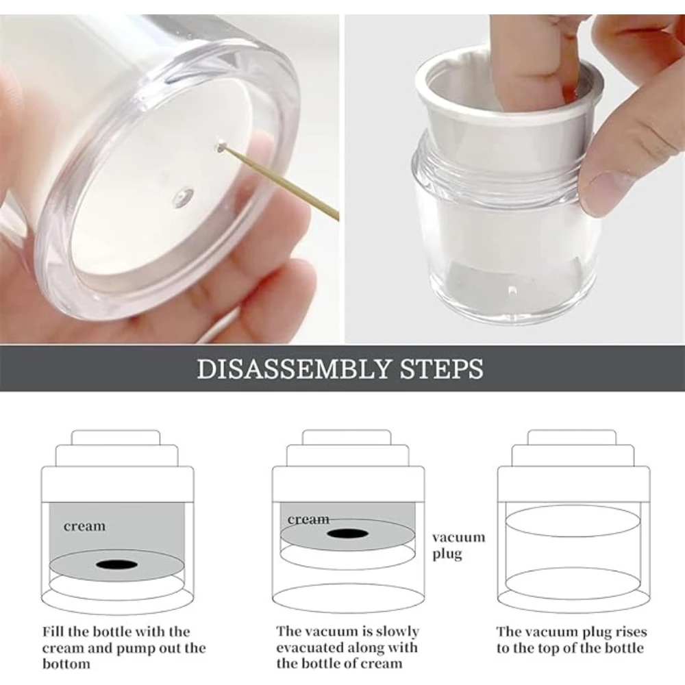15/30/50ml Empty Airless Pump Jar Refillable Acrylic Cream Vacuum Bottle with Spoon Portable Container of Makeup Lotion Cosmetic view 5