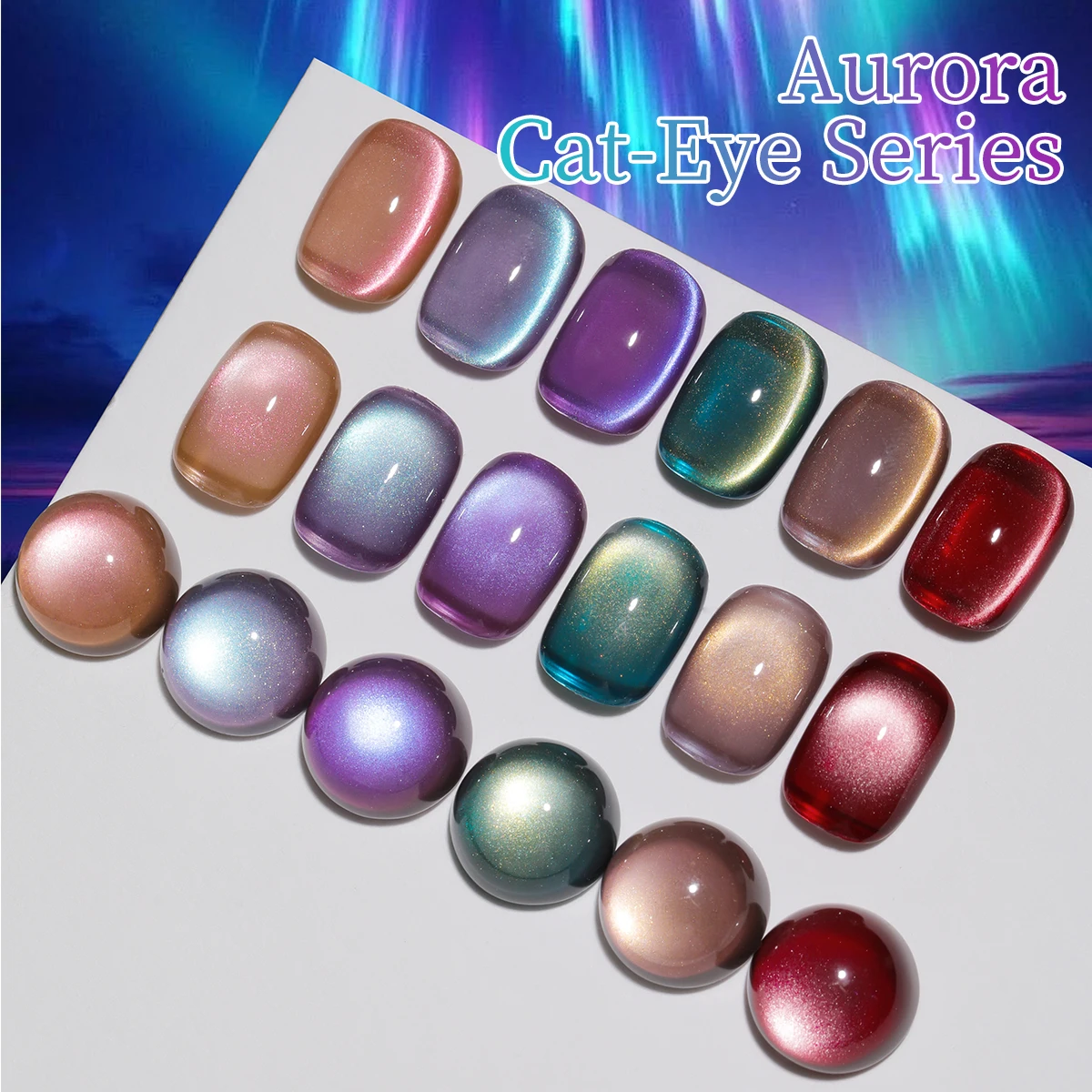 6pcs Aurora Cat Eye15ml Gel Nail Polish Set Glitter Sequins Nail Polish Set Kit Soak Off Uv Varnish Nail Art For Manicure Nail