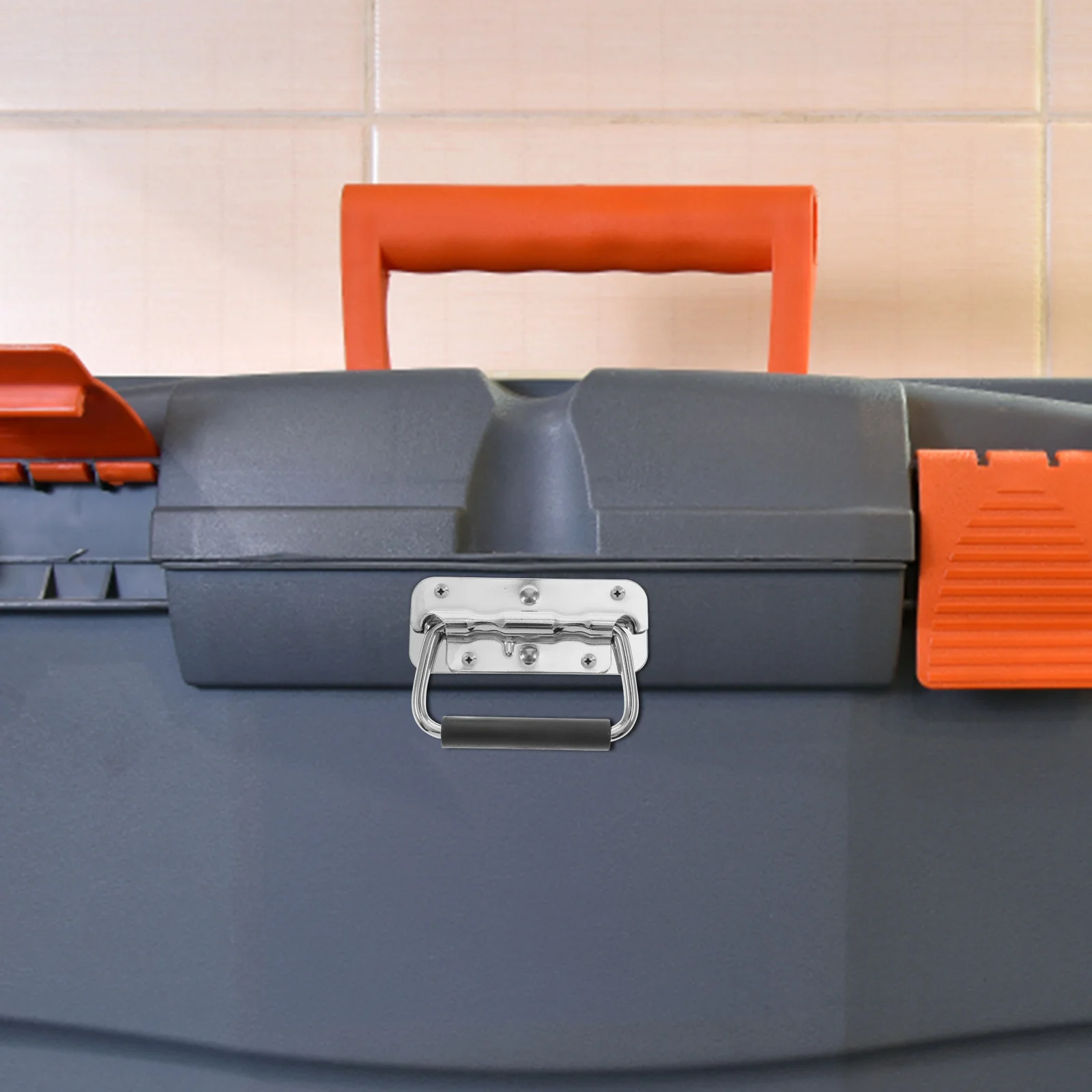 

4Pcs Durable Spring Loaded Surface Mount Handles Stainless Steel Toolbox Door Pulls Lift Ring Handle Replacement