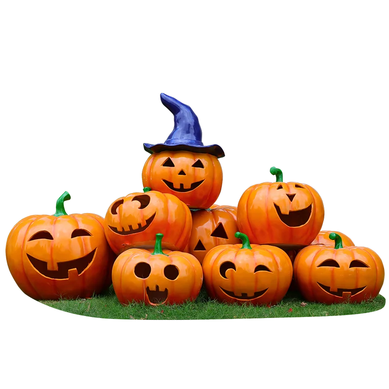 

Life Size Skeleton Mummified Grimace Pumpkin Statue Resin Halloween Horror Props Cartoon Sculpture