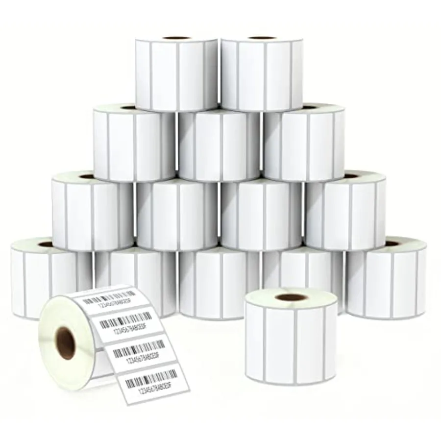 

Папка для файлов и этикетки для адресов 65 x 1 дюйм (67 мм x 5 мм), совместимые с принтерами этикеток Zebra и Rollo, с премиальным клеем и перфорацией