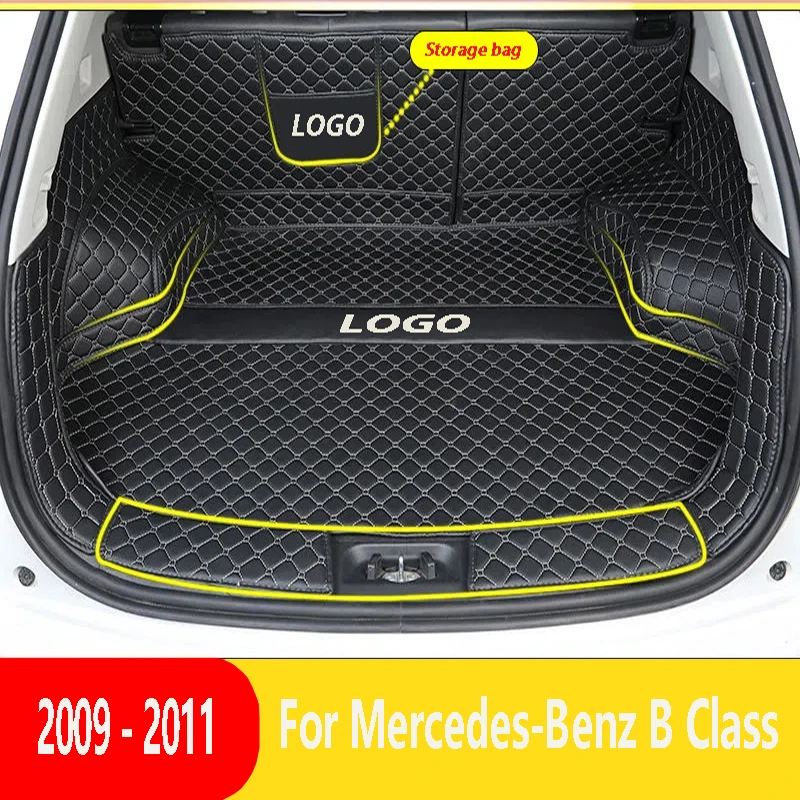 

High quality Leather Car Trunk Mats For Mercedes-Benz B Class 2009-2011 Rear Trunk Floor Mat Tray Carpet