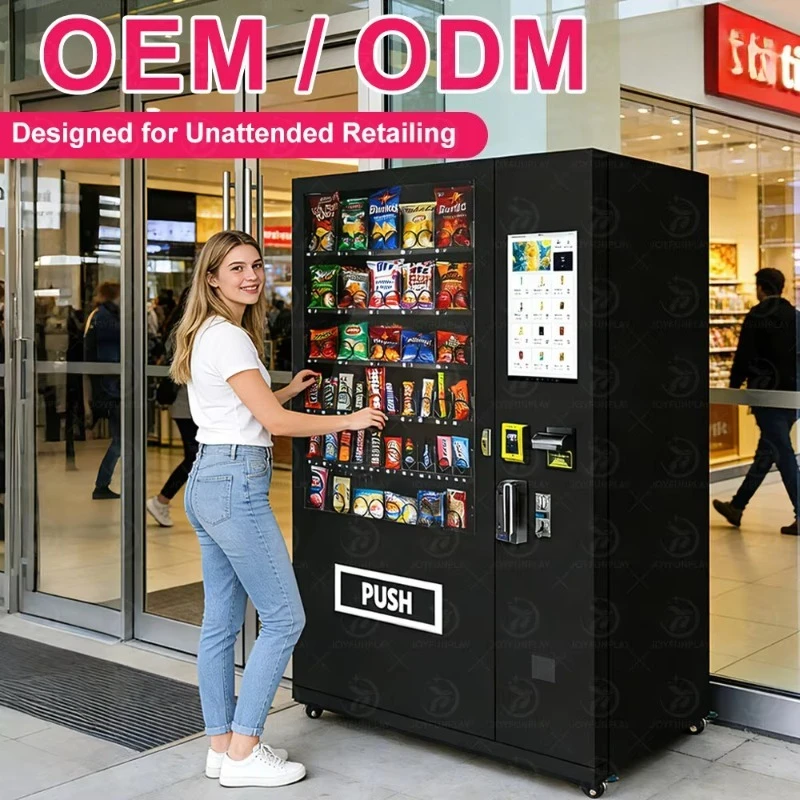 Máquina Expendedora Personalizada FOODLINE, Máquina Expendedora Combinada de Aperitivos y Bebidas con Sistema de Entrega por Elevador para Oficina y Hospital