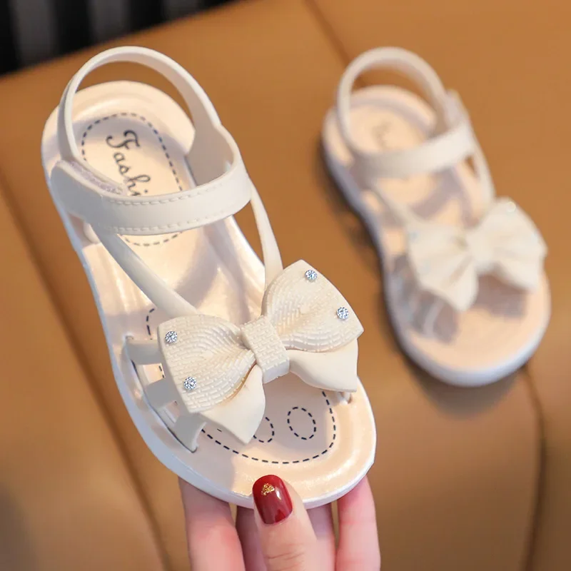 Girls Sandals 2025 Summer New Middle and Big Children\'s Soft Bottom Princess Breathable Children\'s Beach Sandals 2-10 Years Old