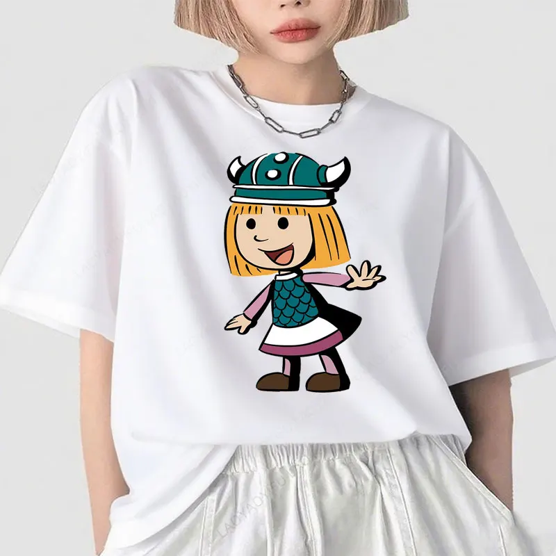 Vickythe viking wickie camisa alemã programa de tv 80s dos desenhos animados vintage impressão topo menino menina roupas de algodão camisas gráficas