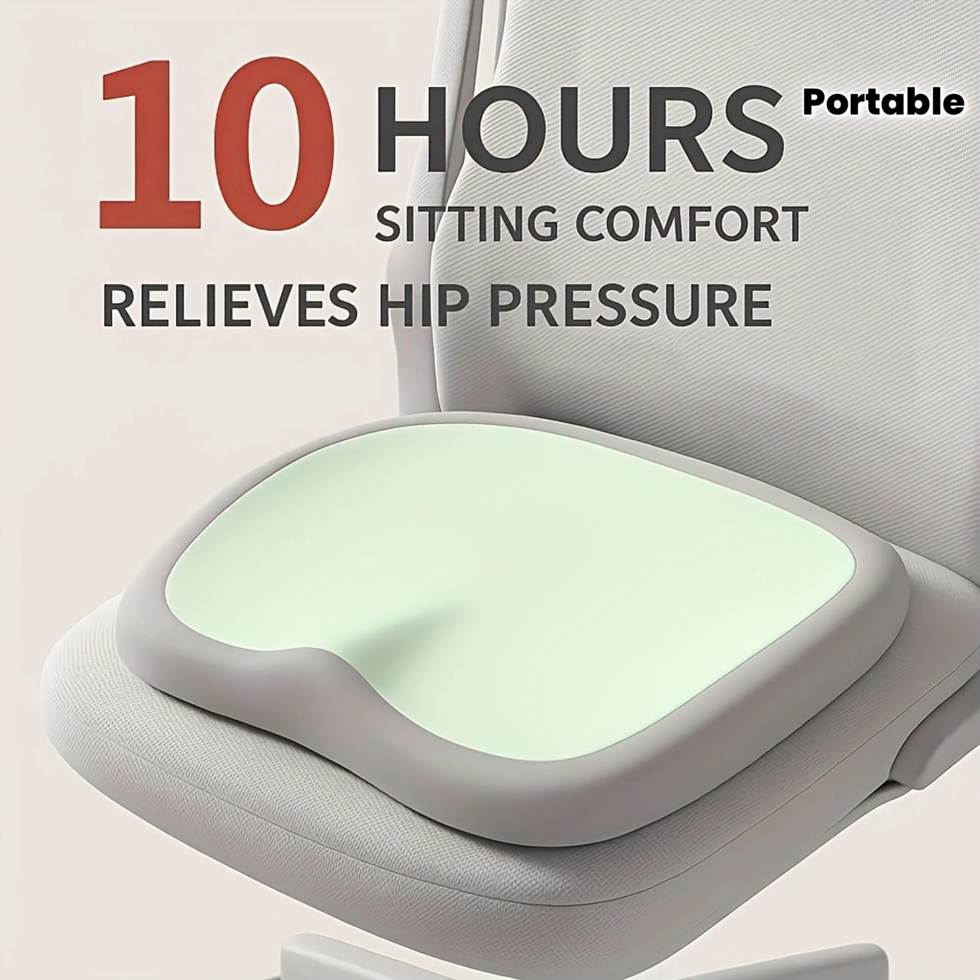 Ergonomic Memory Foam Seat Cushion for Long Sitting Adjustable Hip Waist Support Pad Portable Chair Cushion for Office Car Home
