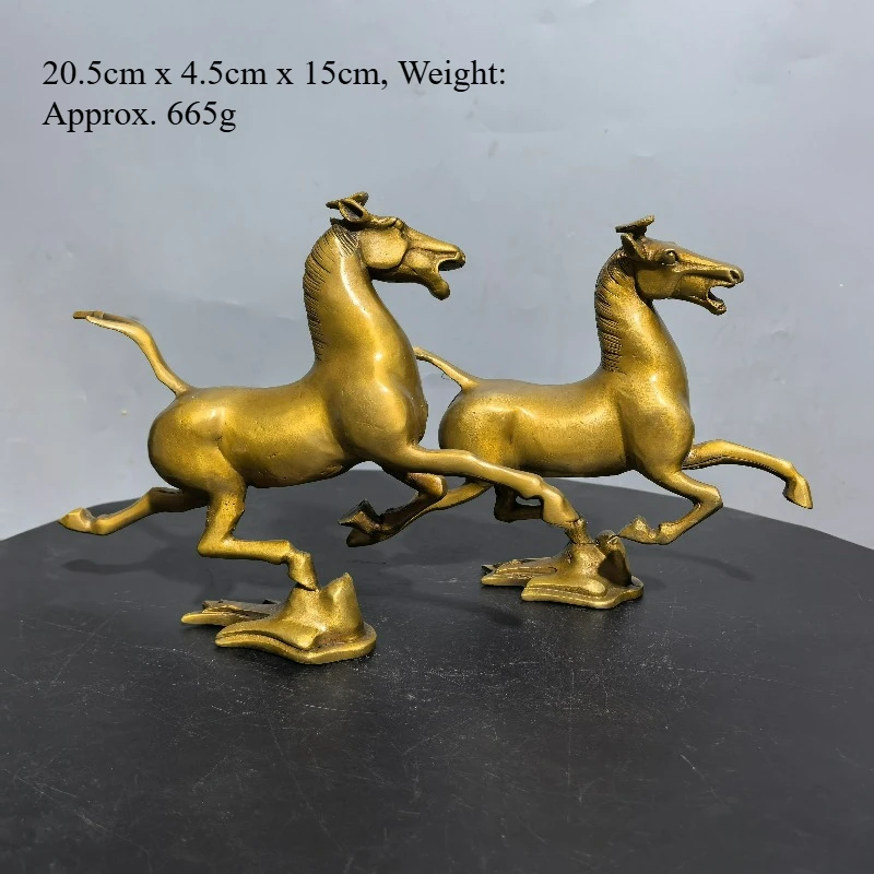 Brass Replica Han Dynasty Horse Treading on Flying Swallow Statue Desktop Room Decor Craft Gift