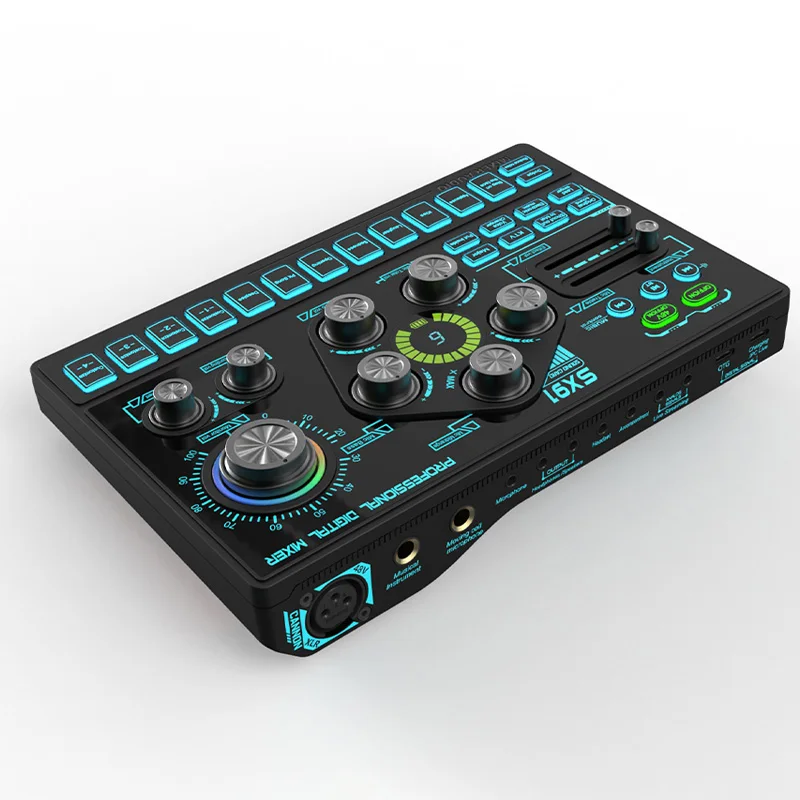 SX91 كارت الصوت المهنية خلاط رقمي البث المباشر كارت الصوت لايف صوت خلاط الصوت خلط وحدة التحكم معدات البودكاست جديد