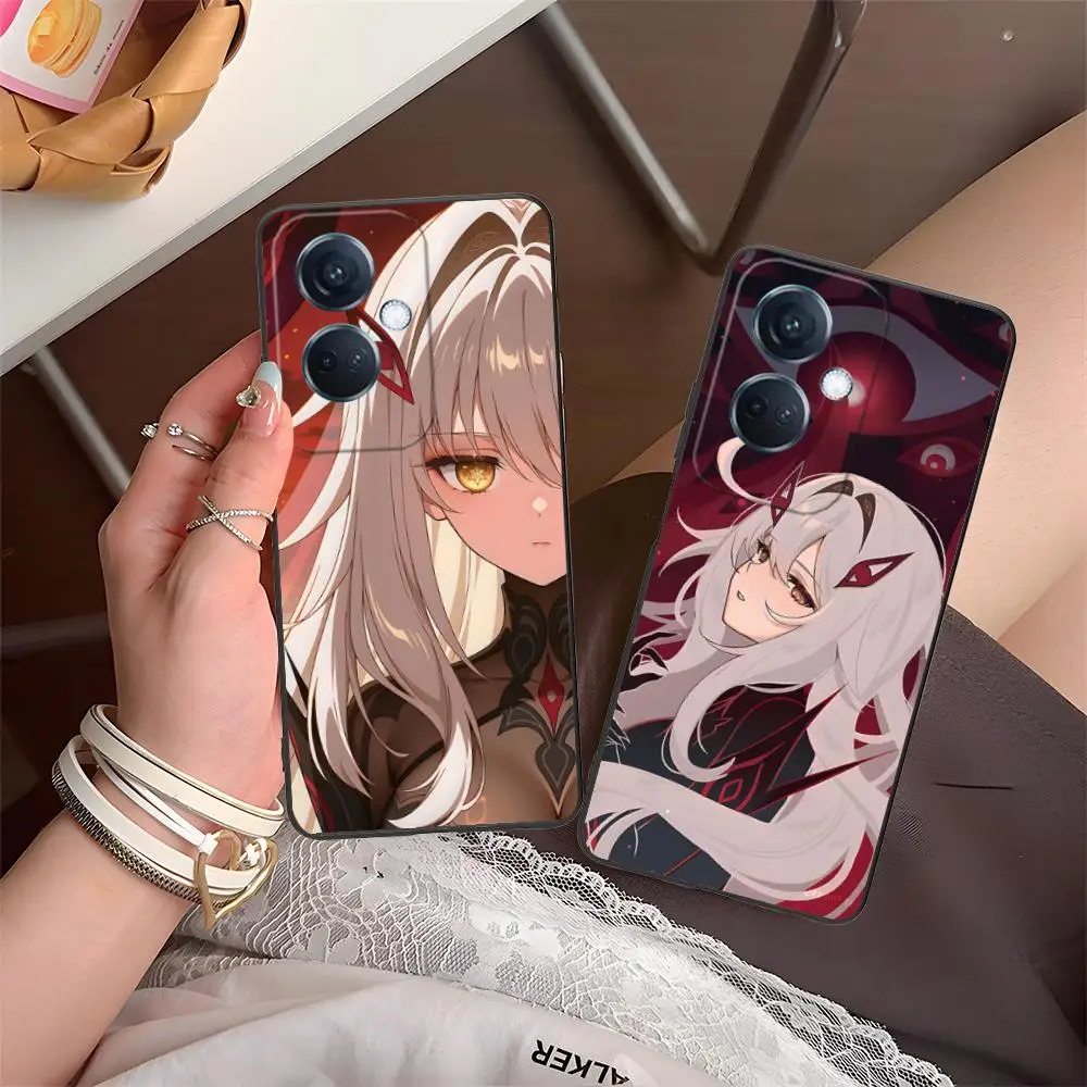 جراب هاتف Genshin Impact Ronova لهاتف OPPO Reno 14 13 12 11 10 9 8 7 6 5 F T Pro 5G غطاء طباعة ملون غطاء جميل فاخر