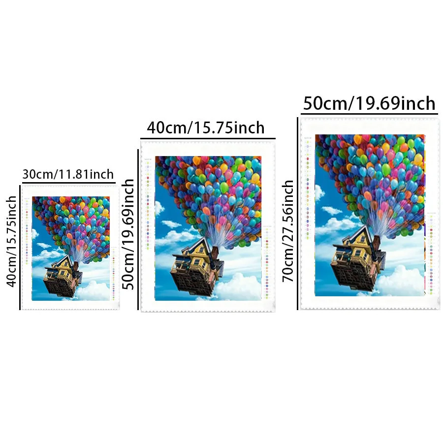 1 piece - 5D-DIY - Flocking cloth - Special drill - Diamond painting set - Floating house - Mosaic - Diamond art