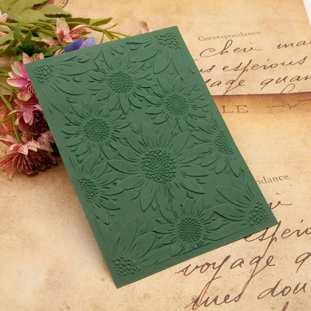 3D Sunflower Embossing  Folders DIY Plastic Embossed Template for Card Making Scrapbooking Background Decoration Craft Supplies