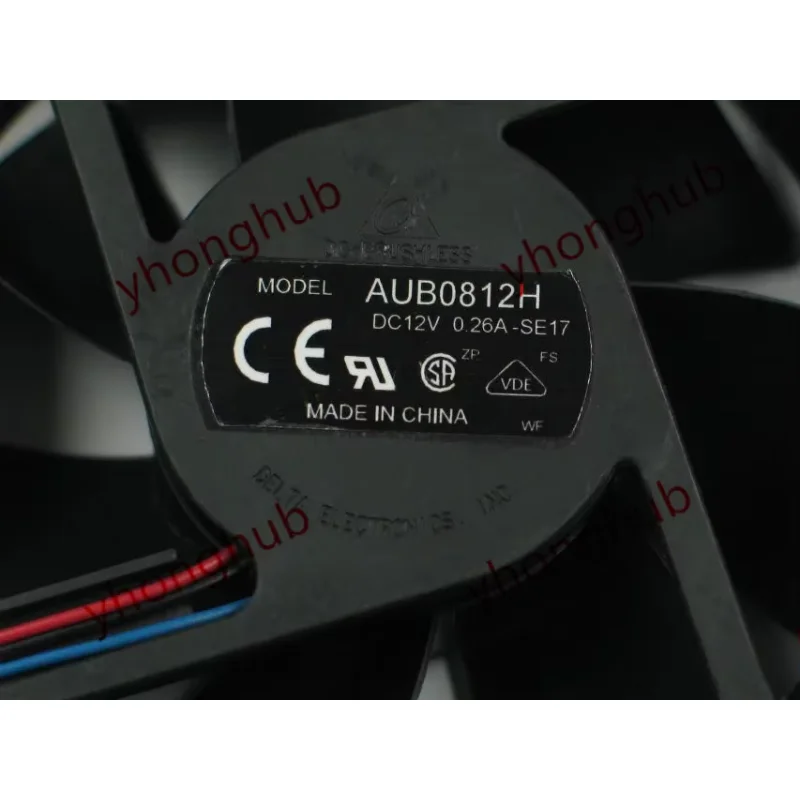 Delta Electronics AUB0812H SE17 DC 12V 0.26A 80x80x25mm Server Cooling Fan