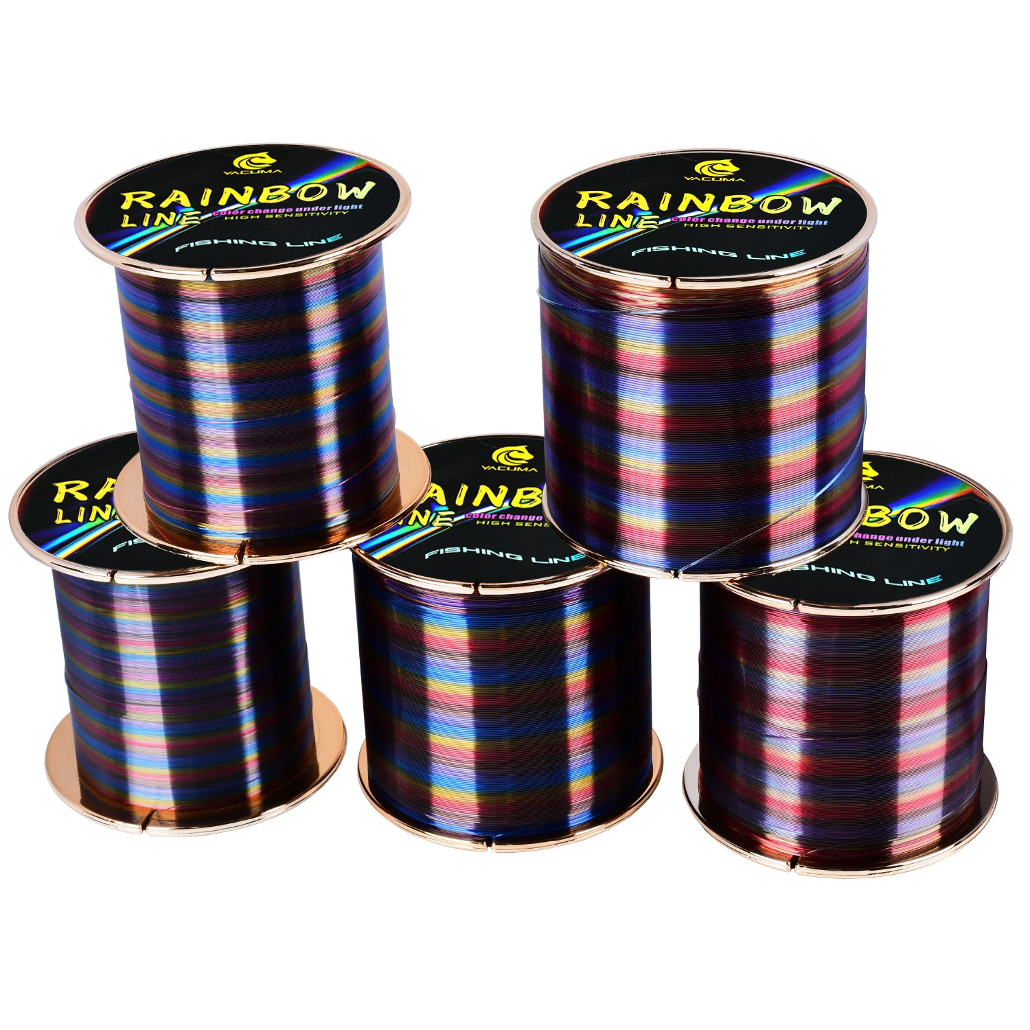 YACUMA 333/552YDS Premium Regenbogen-Nylon-Monofilament-Angelschnur 5,7LB-36,3LB Stärke Ultra-Sensitiv Geeignet für Alle Angler – Detail 8