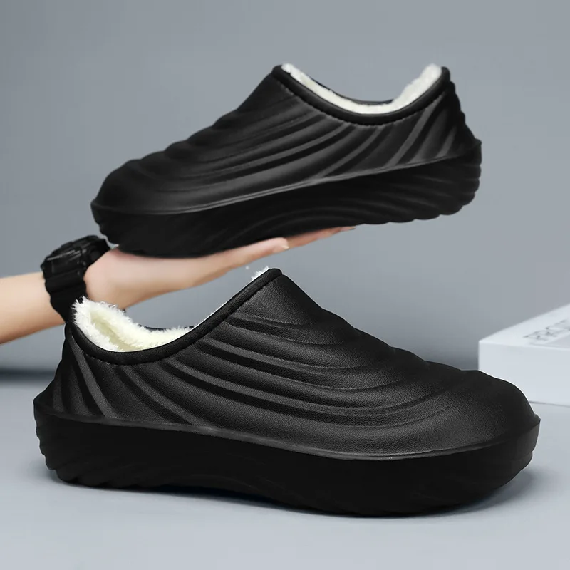Men's Autumn 2025 Winter New Anti slip  Odorous  and Plush Lightweight Hotel Restaurant Rain Shoes