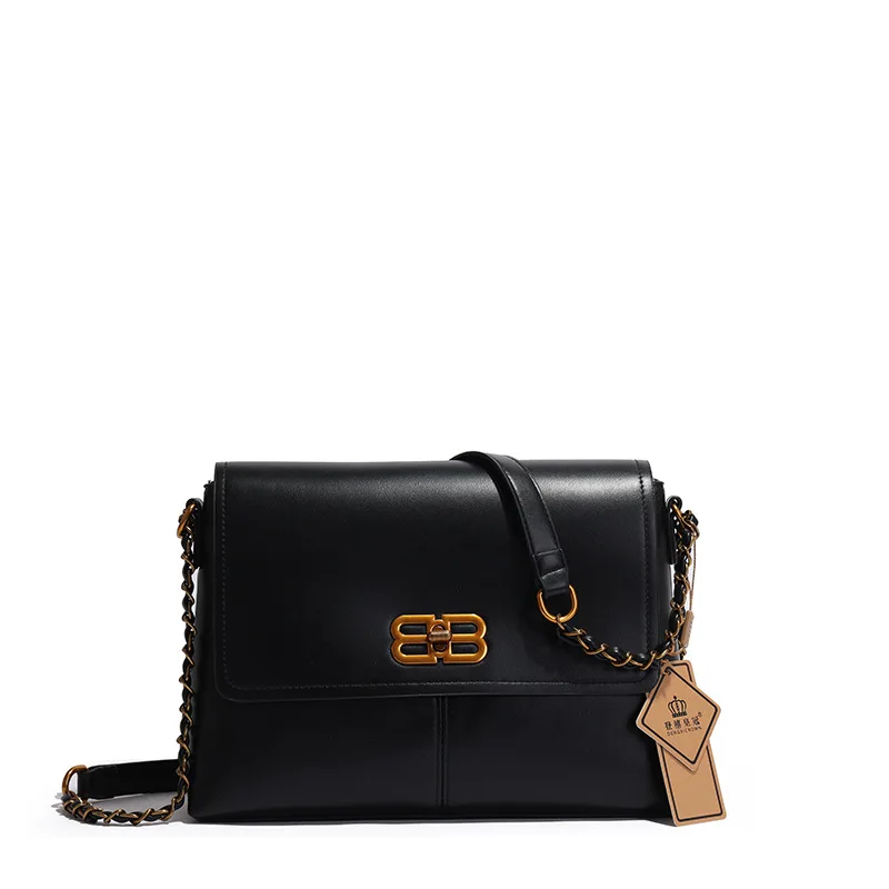 حقيبة نسائية فاخرة خفيفة بتصميم عصري جديد لعام 2025 - حقيبة كتف ساعي البريد بسلسلة ركاب راقية ذات سعة كبيرة #6