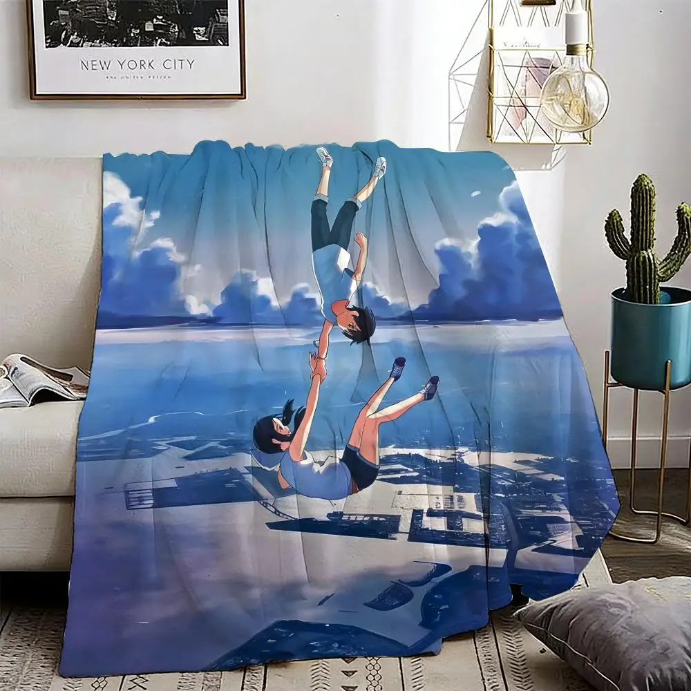 

Weathering With You Throw Lightweight 240g Flannel Blanket Soft Skin-friendly for Summer Cooling