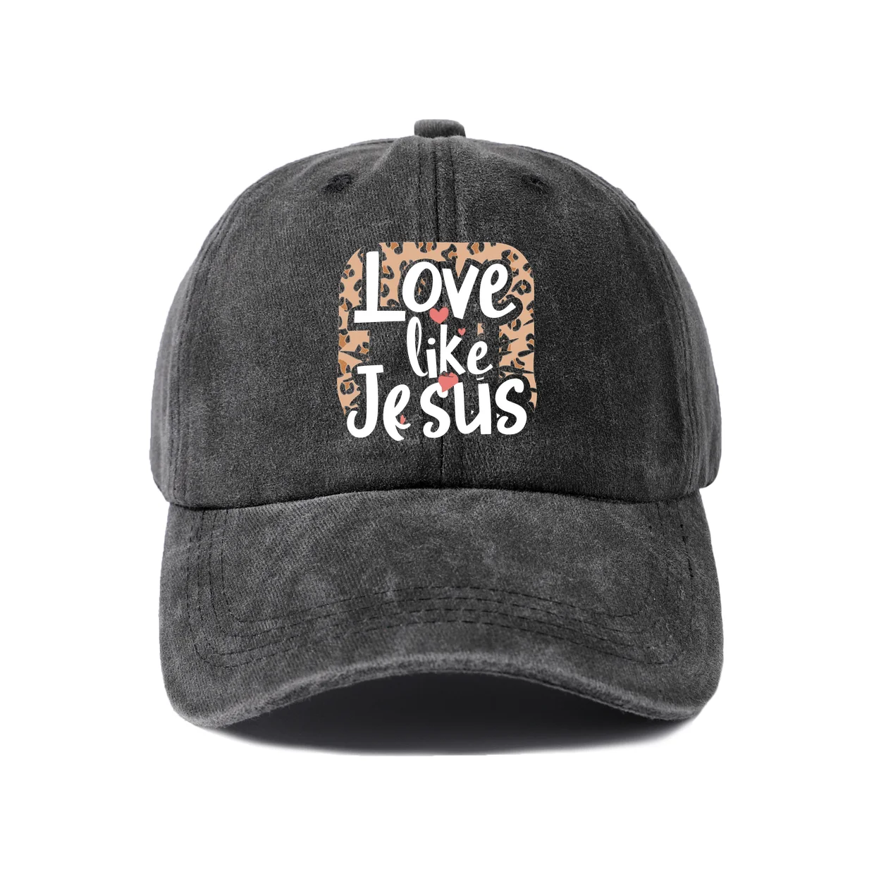 Love Like Jesus Quote Graphic Baseball Cap, Vintage Washed Adjustable Unisex Dad Hat, Casual Gift