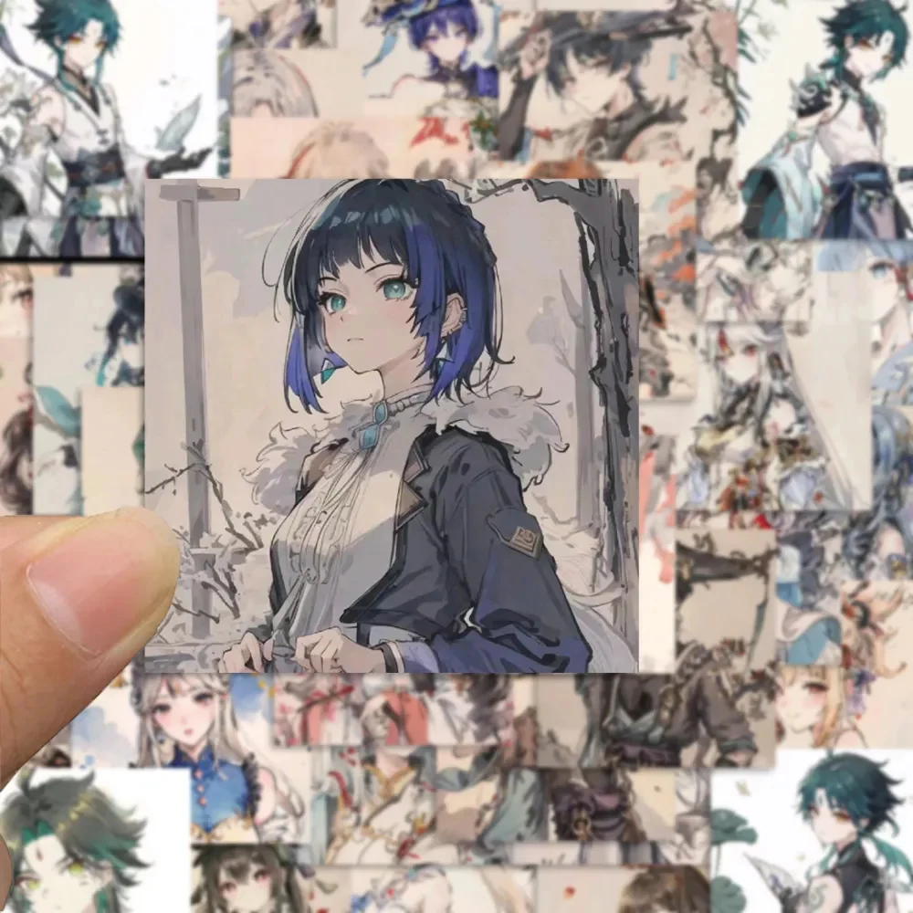 

10/30/62pcs Vintage Anime Game Genshin Impact Stickers DIY Scrapbook Phone Suitcase Luggage Cute Retro Graffiti Sticker for Gift