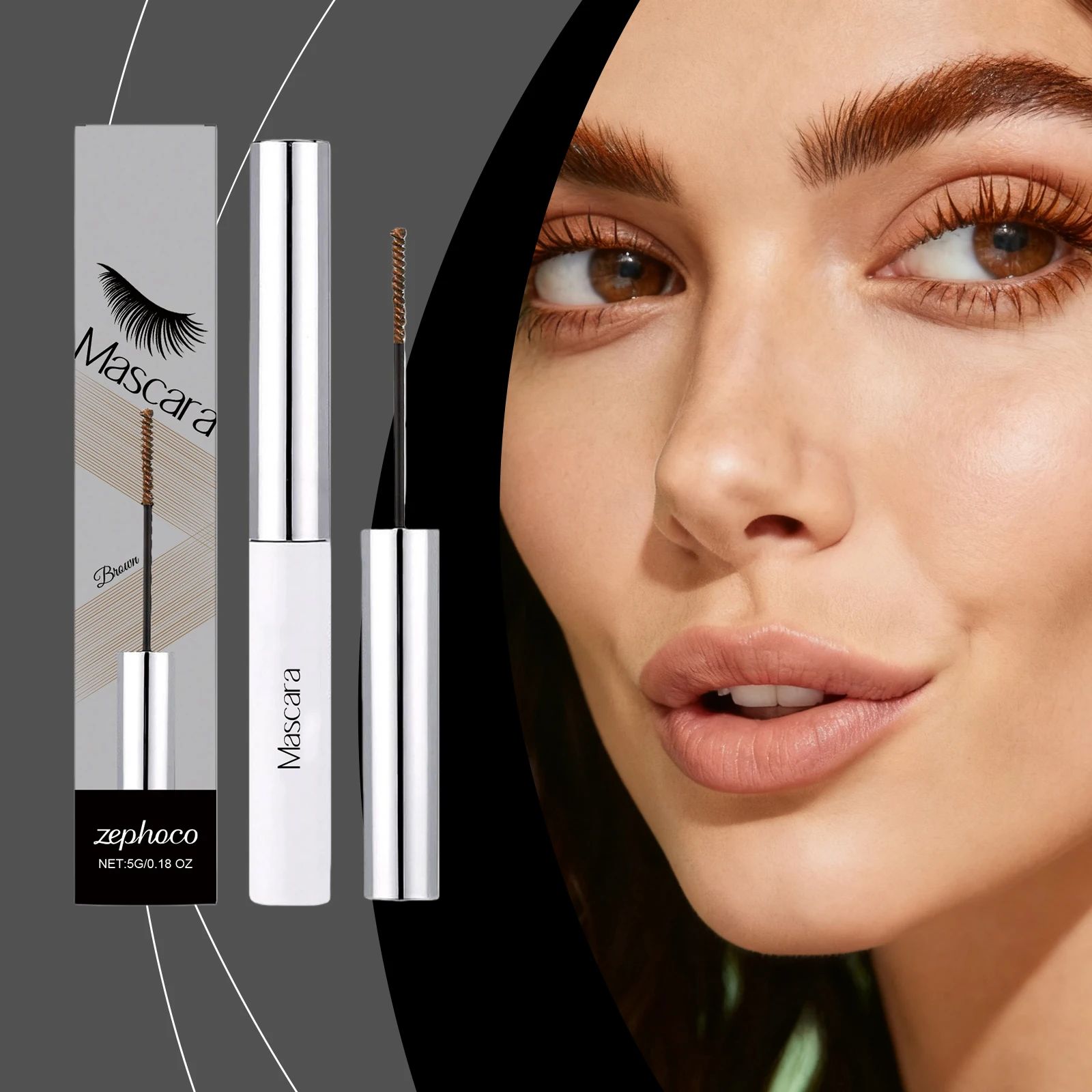 

Brown Curling Mascara Natural Curl Lightweight Silky Smooth Daily Beautiful Makeup Volumizing Long-Lasting Lash Tool