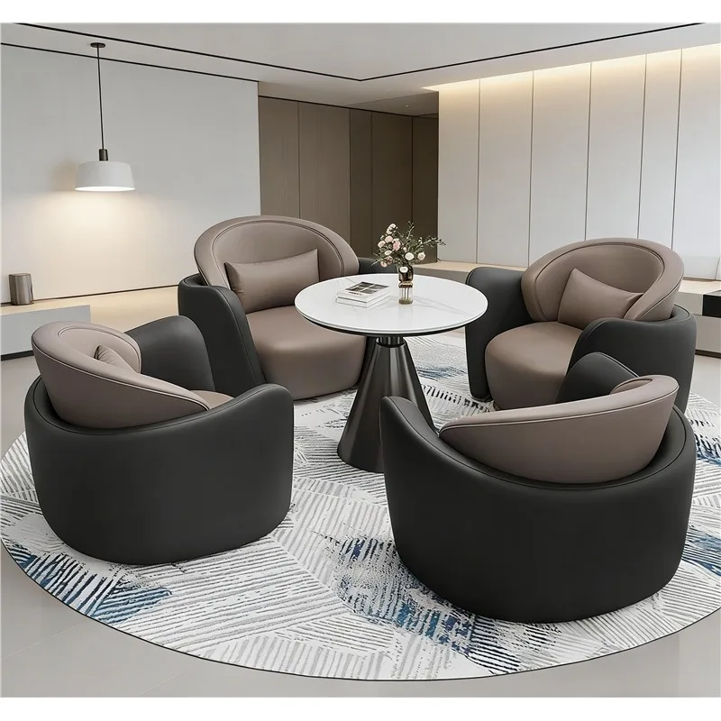 Light luxury hotel lobby reception sofa sales office negotiation table and chair combination office lounge area card seat sofa