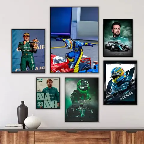Classic Competitive Sports F1 Players F-Fernando Alonso Poster HD Poster Bedroom Wall Sticker Living Room Home Decoration